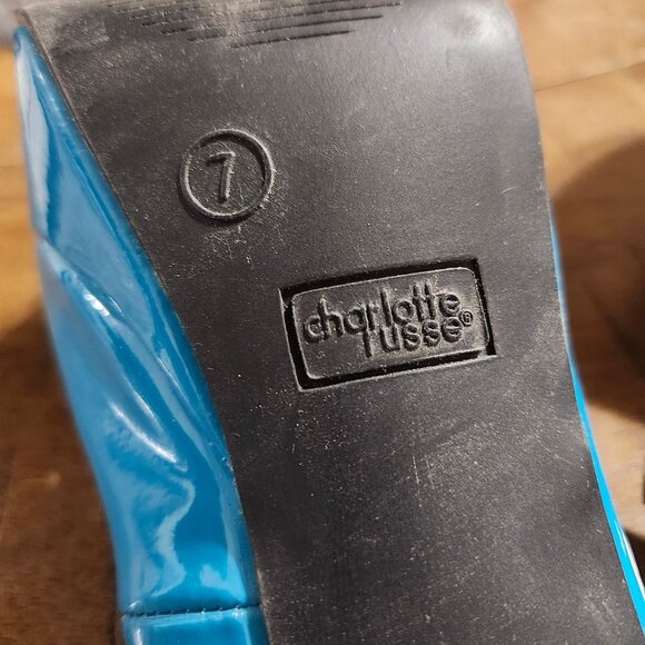 Charlotte Russe Womens Size 8 Teal Blue Patent Leather Platform Stiletto Heels - Picture 7 of 11